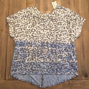 NWT Blue Cheetah Print Summer Top